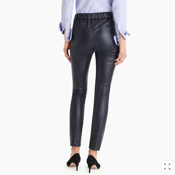 JCREW COLLECTION navy leather leggings size 8 - Picture 5 of 6